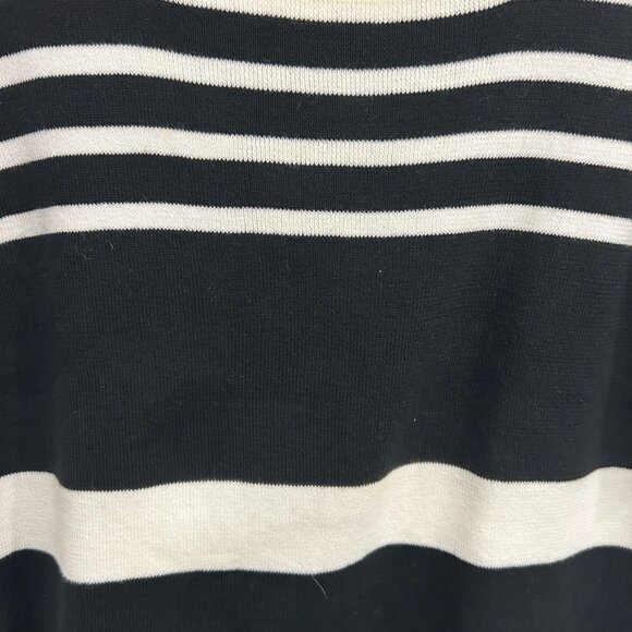Designers Originals Black White Striped Short Sleeve Knit Top Size M Classic - Picture 4 of 8